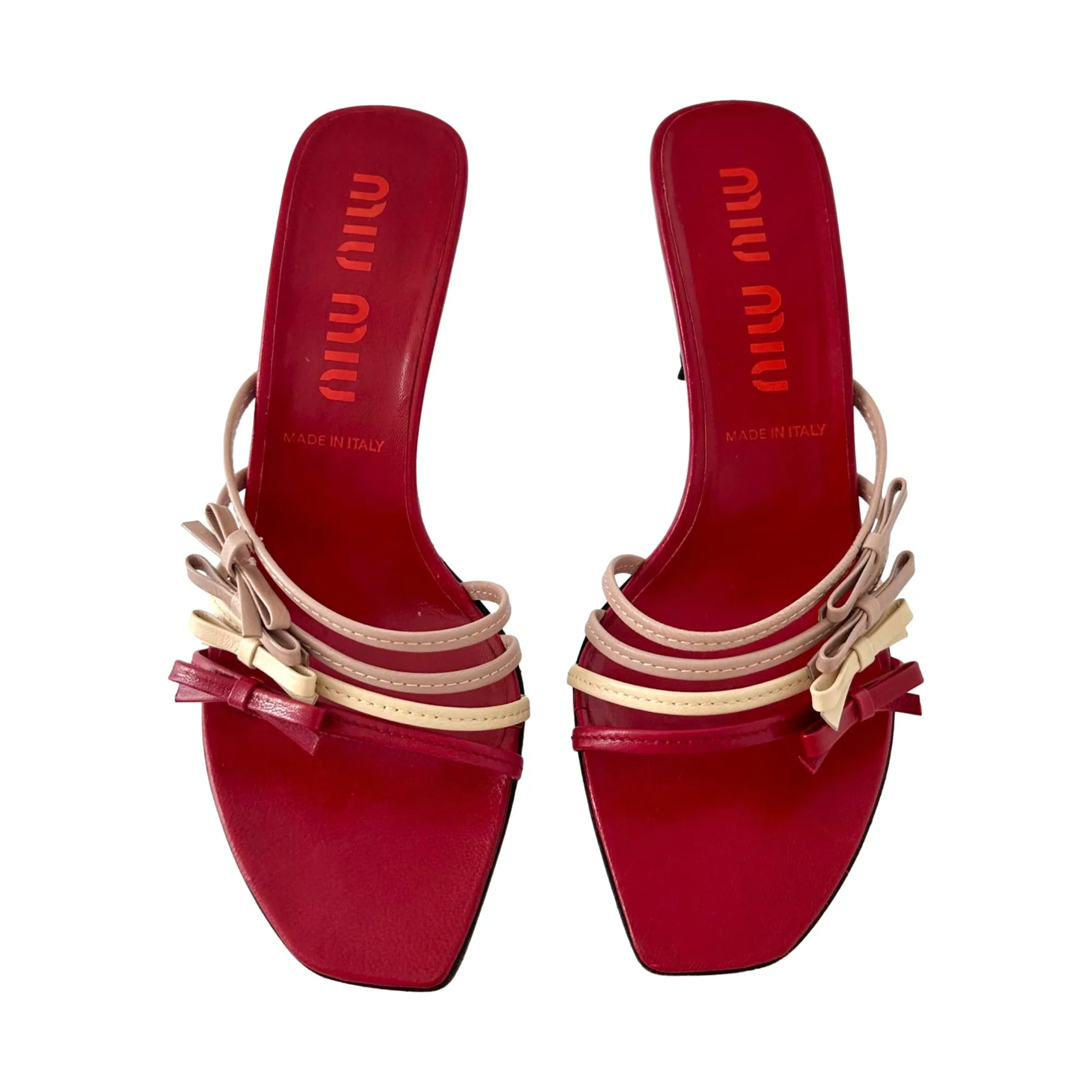 Miu Miu Red Bow Kitten Heels