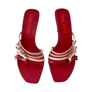 Miu Miu Red Bow Kitten Heels