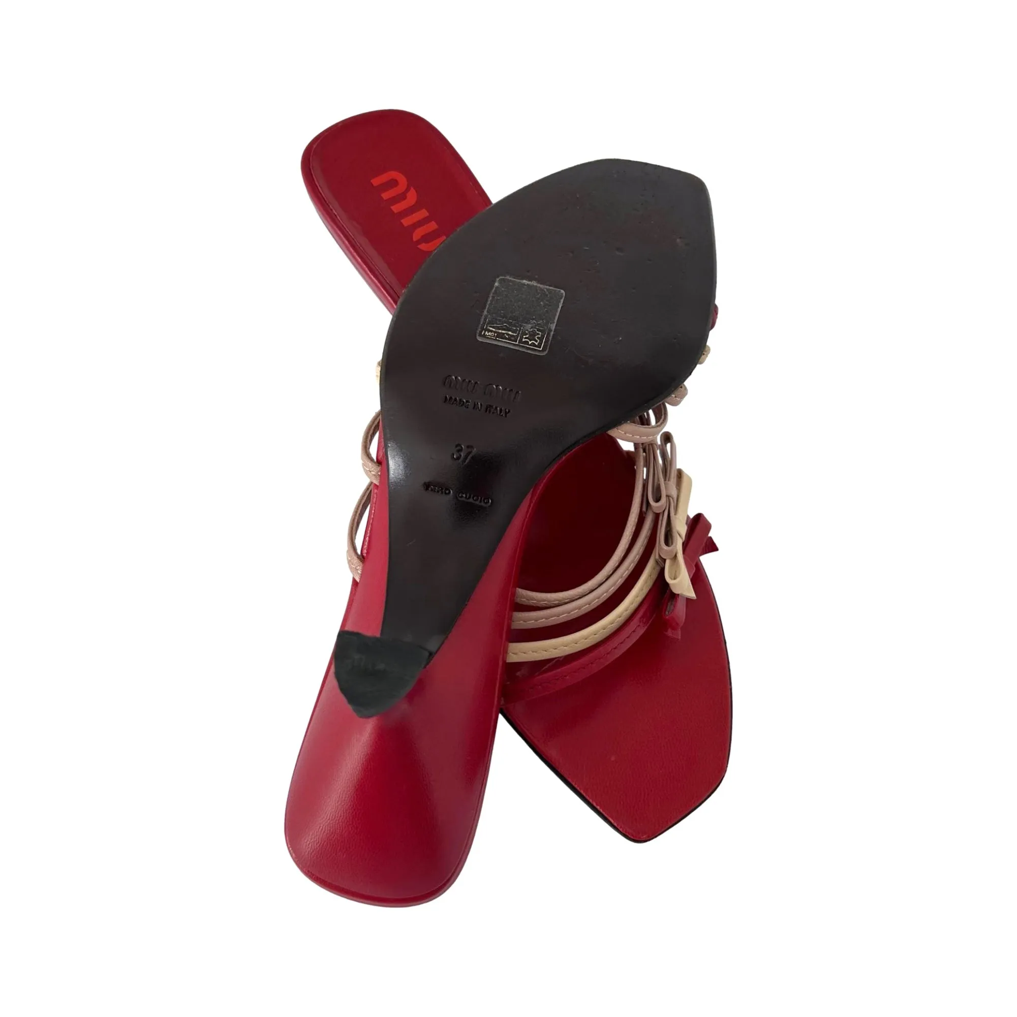 Miu Miu Red Bow Kitten Heels