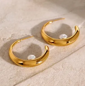 Modern Minimalist Style Chunky C-Shape Earring
