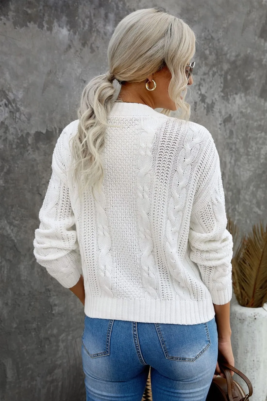 Monica Cable-Knit Chunky Cardigan