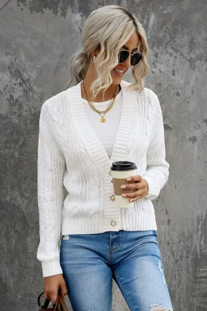 Monica Cable-Knit Chunky Cardigan