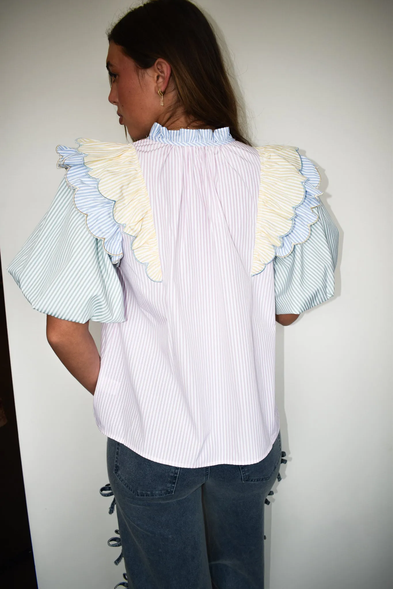 Multi Color Ruffle Blouse