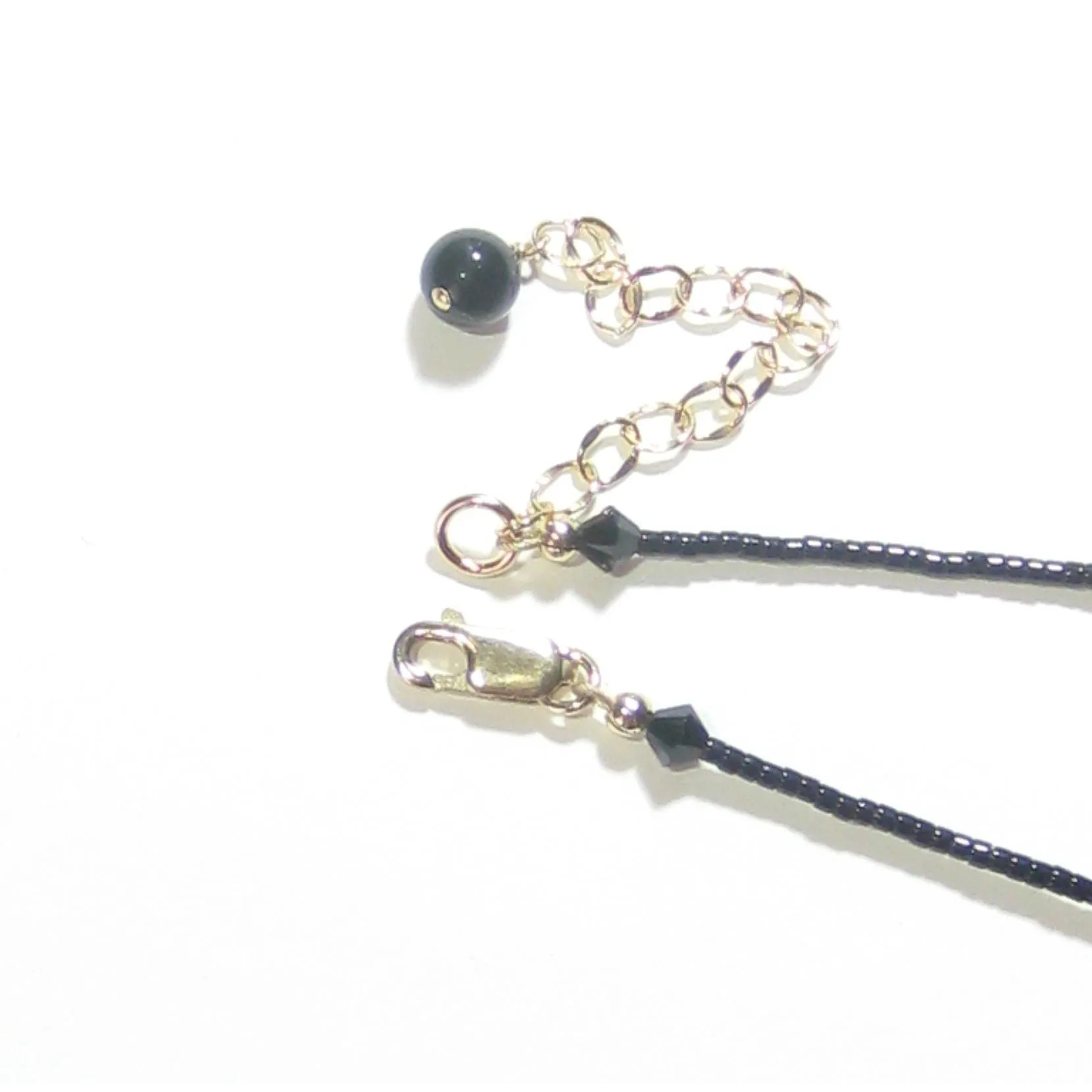 Murano Glass Colorful Black Ball Chunky Gold Necklace