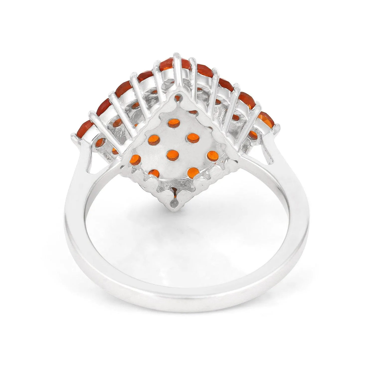 Natural Fire Opal Cluster Ring