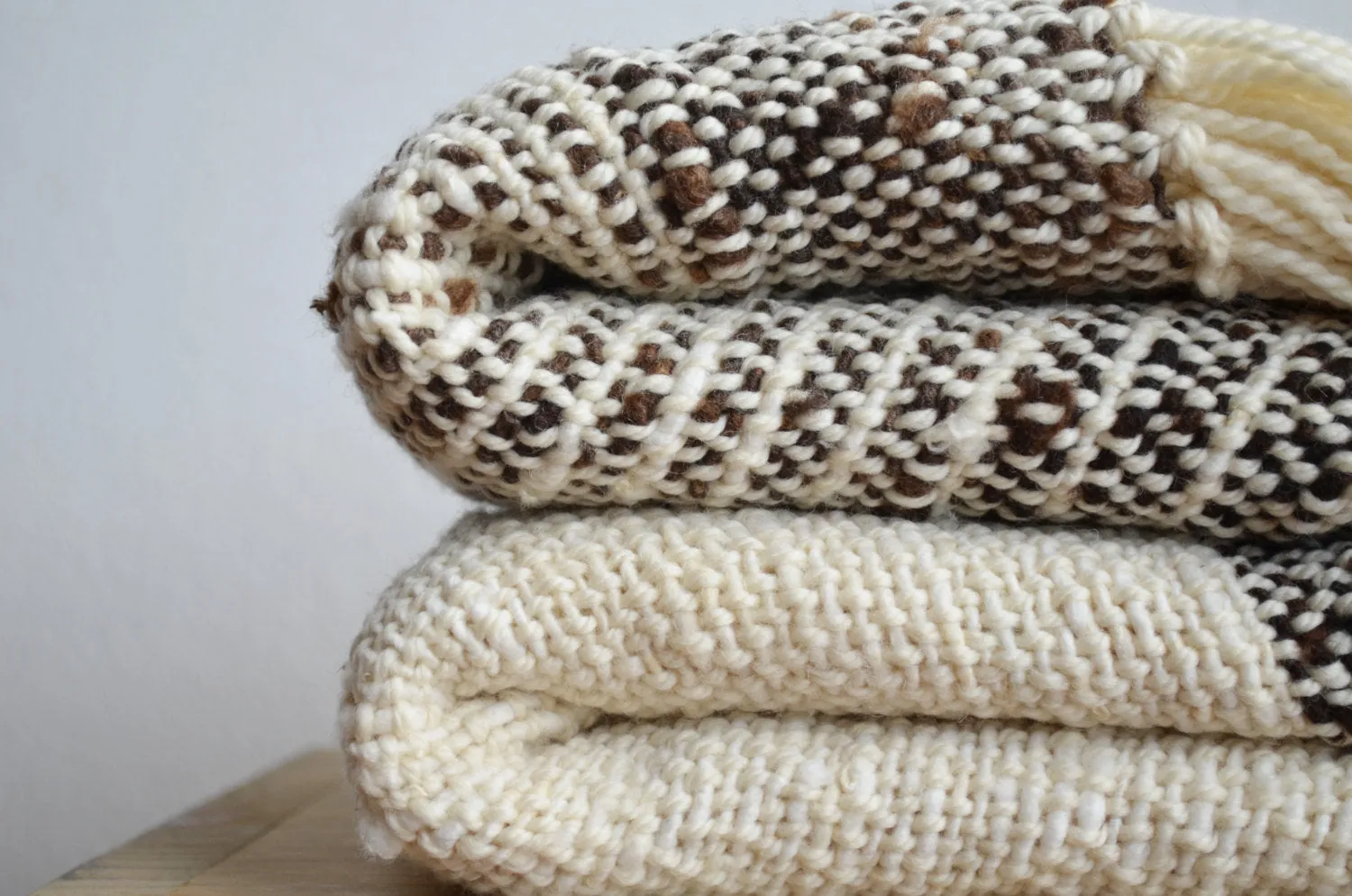 Natural Throw Blanket in Brown & Ivory Undyed wool Cimarrona