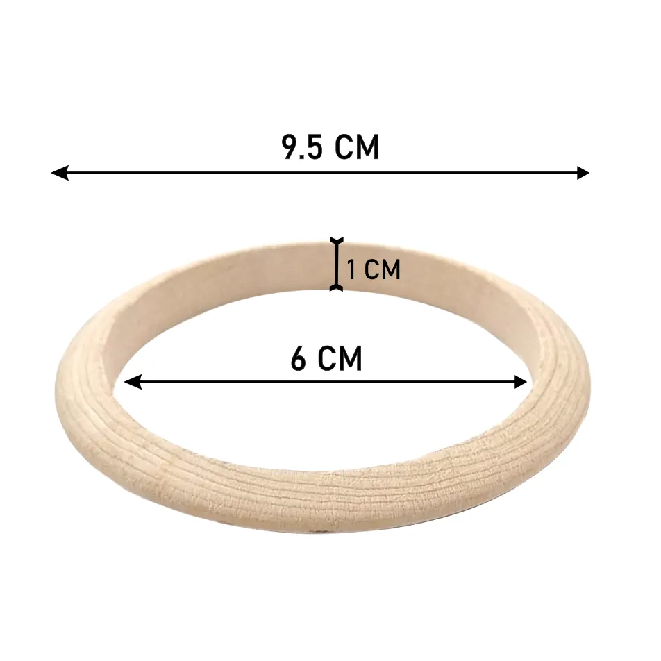 Natural Wood Bangle - White