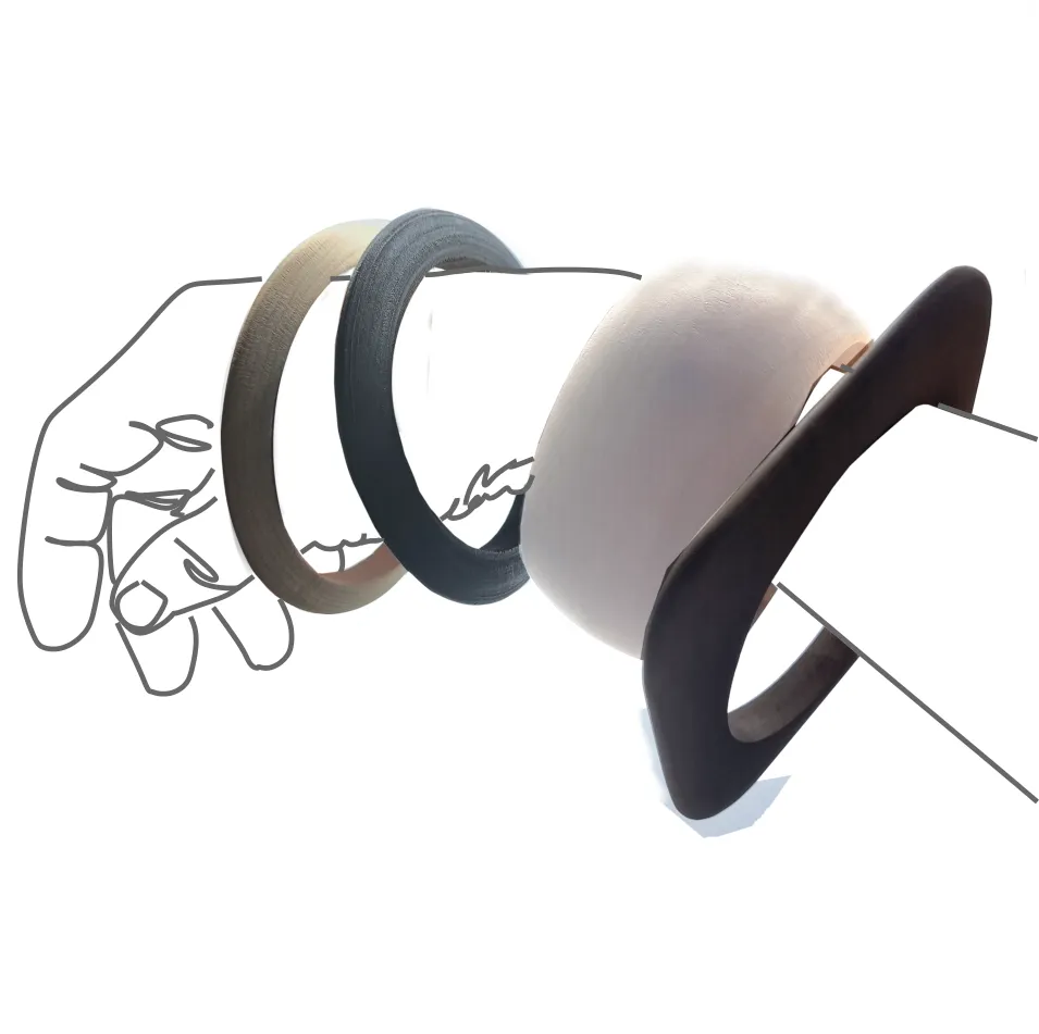 Natural Wood Bangle - White
