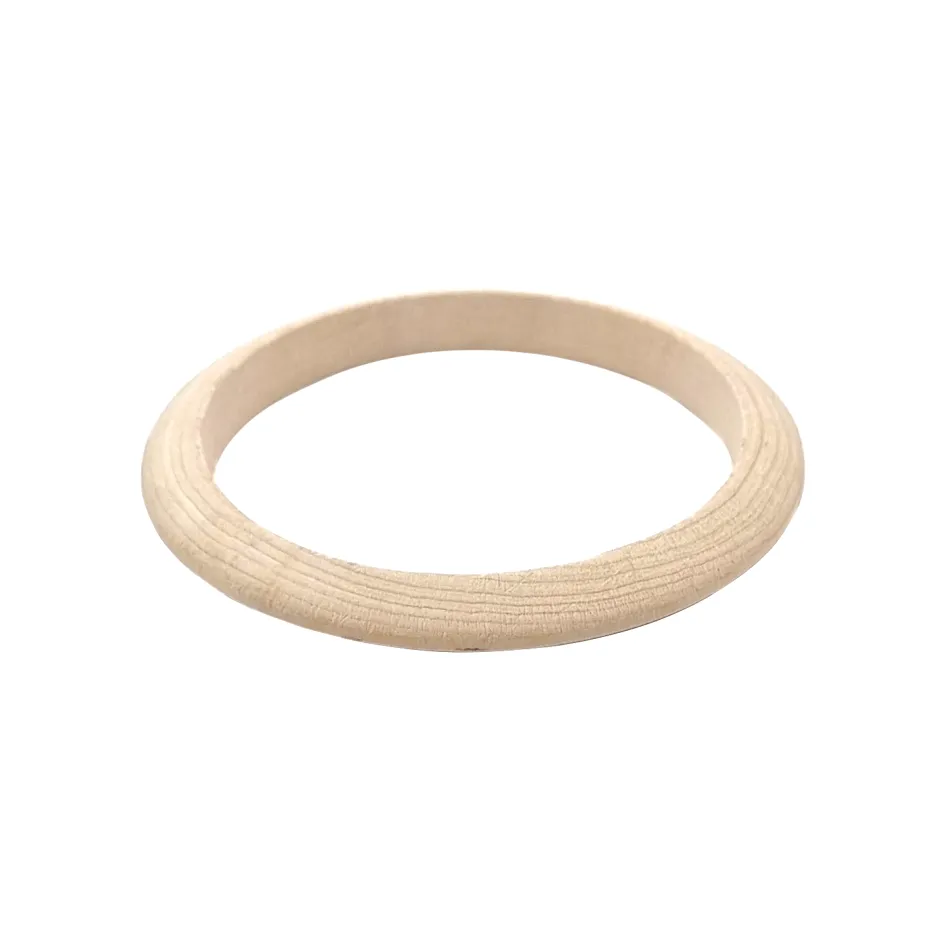 Natural Wood Bangle - White