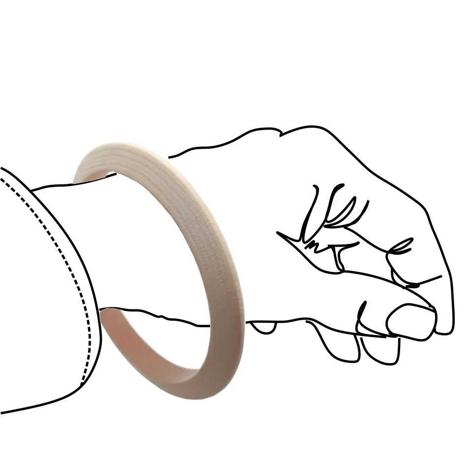 Natural Wood Bangle - White