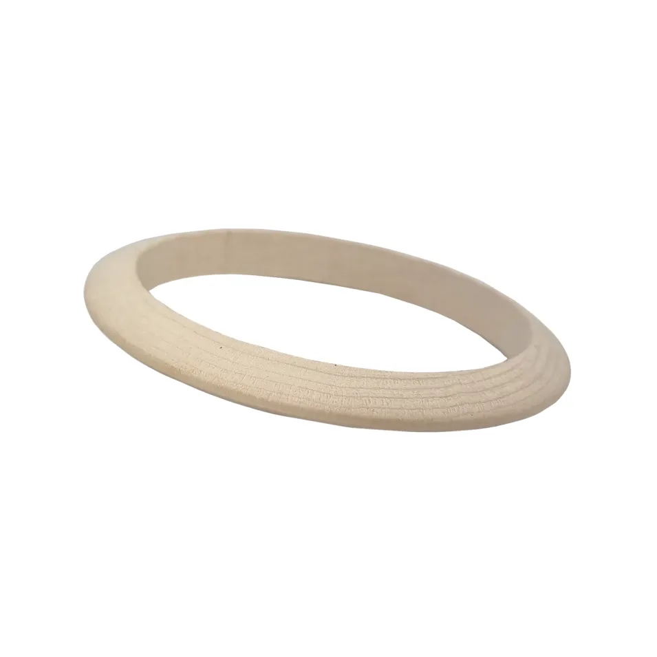 Natural Wood Bangle - White