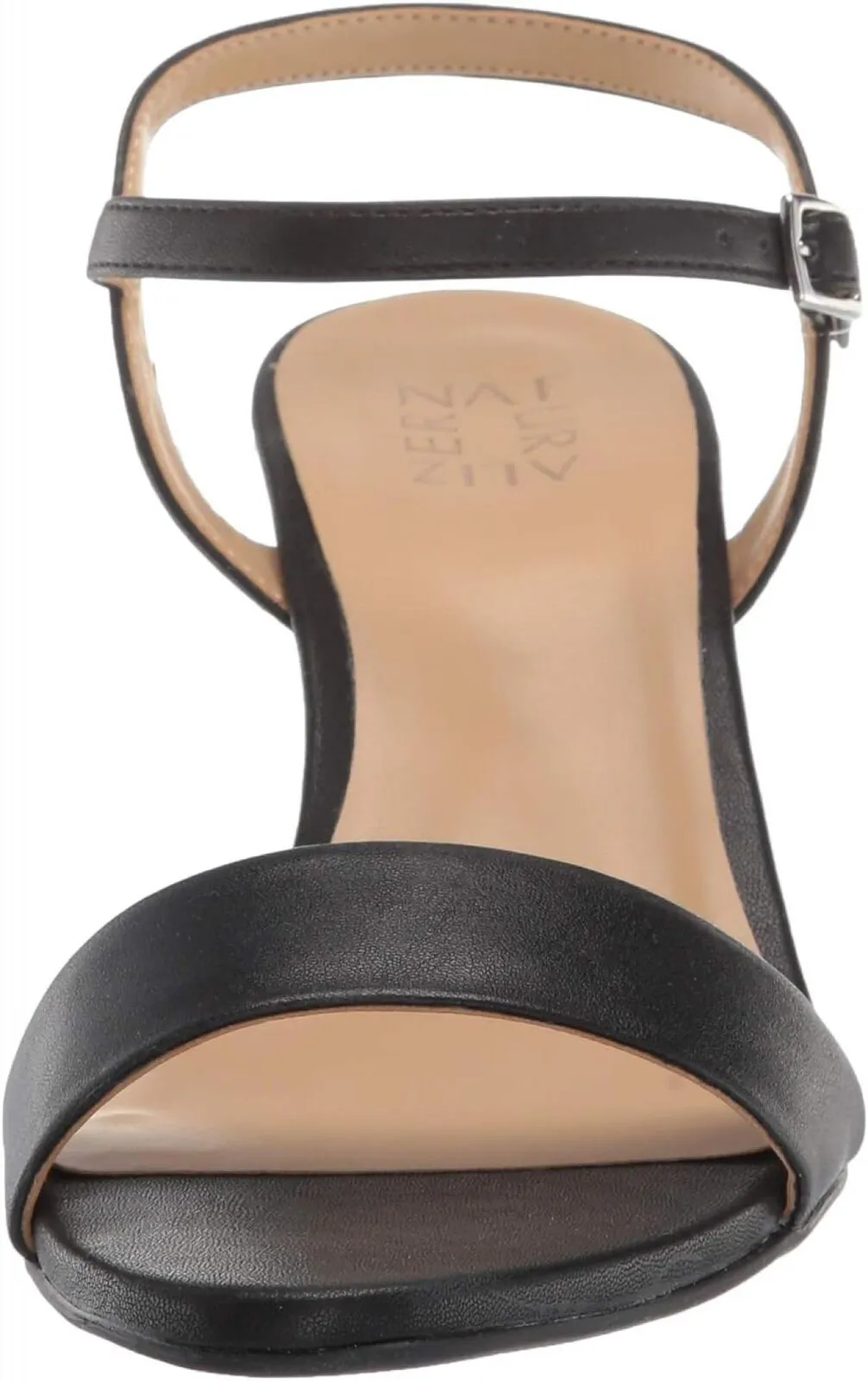 Naturalizer Women Bristol Ankle Strap Chunky Block Heel Sandal Black Smooth 8.5W