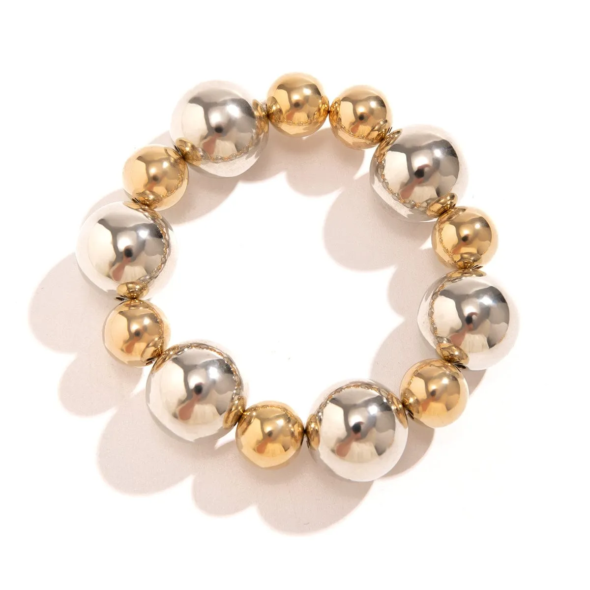 Newly Chunky Two Tone Ball Chain Bracelet