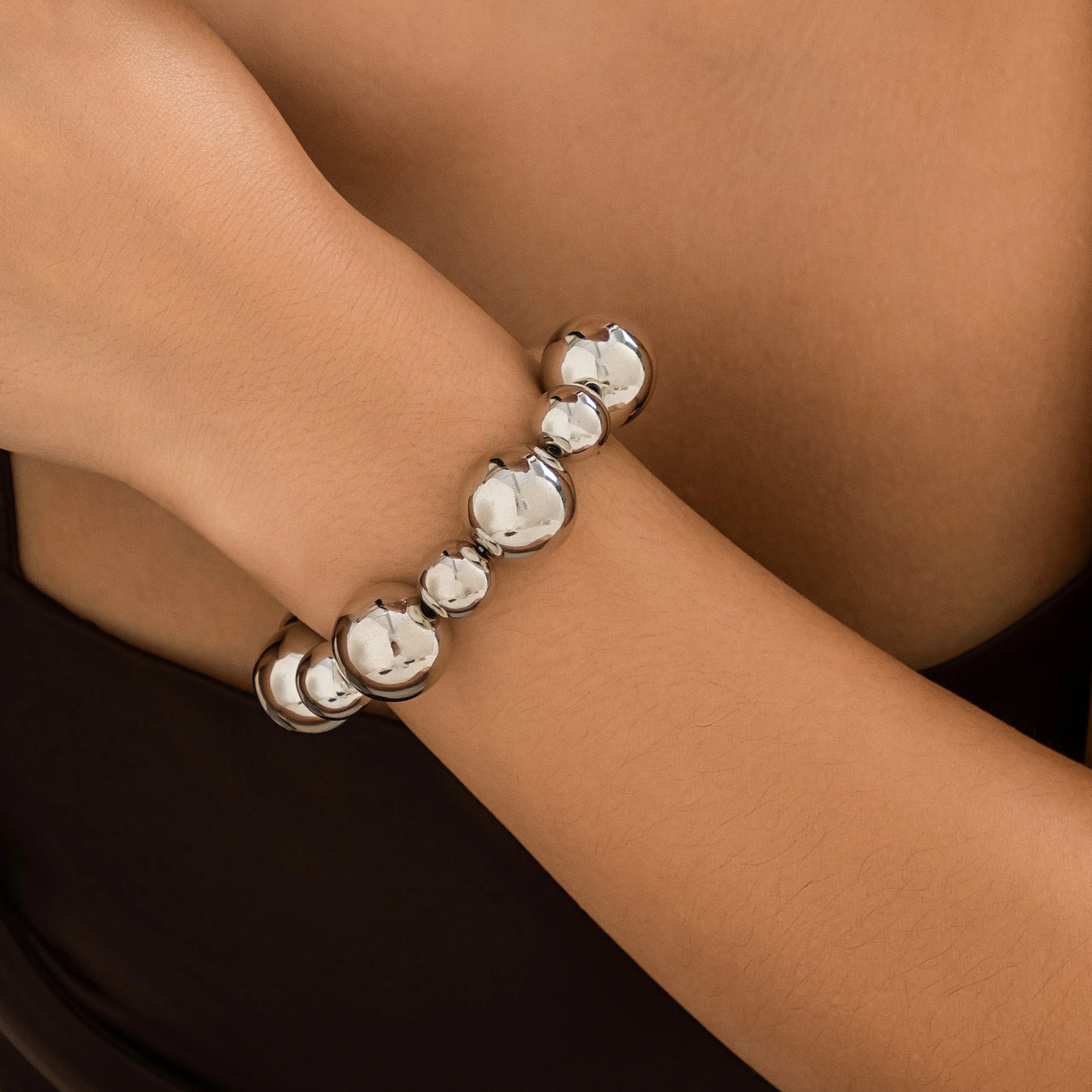 Newly Chunky Two Tone Ball Chain Bracelet