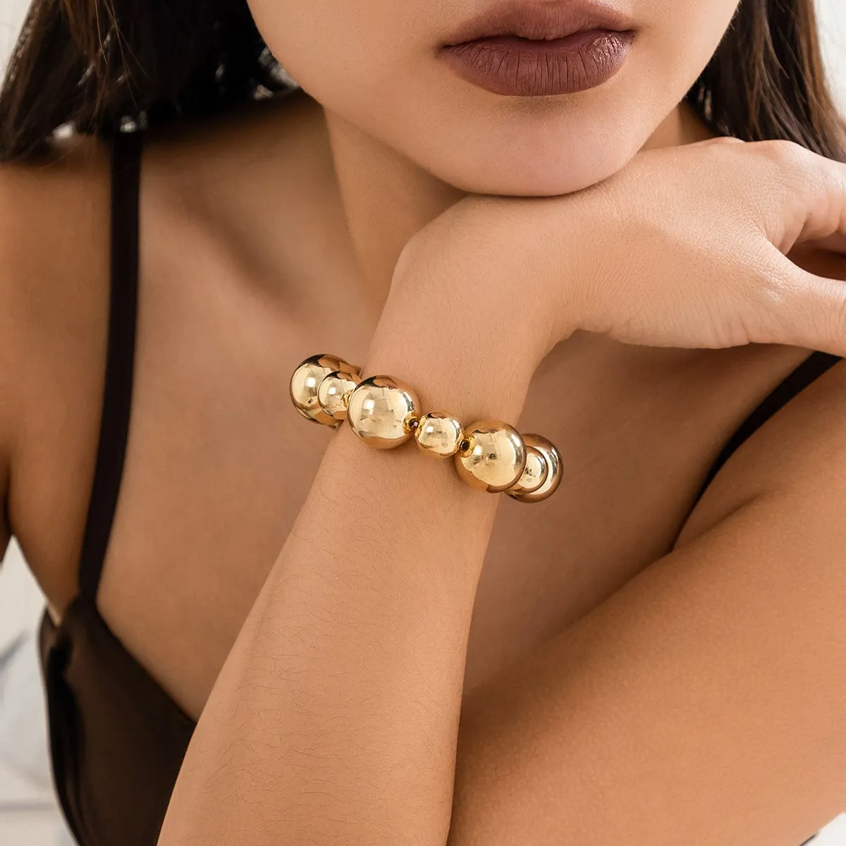 Newly Chunky Two Tone Ball Chain Bracelet