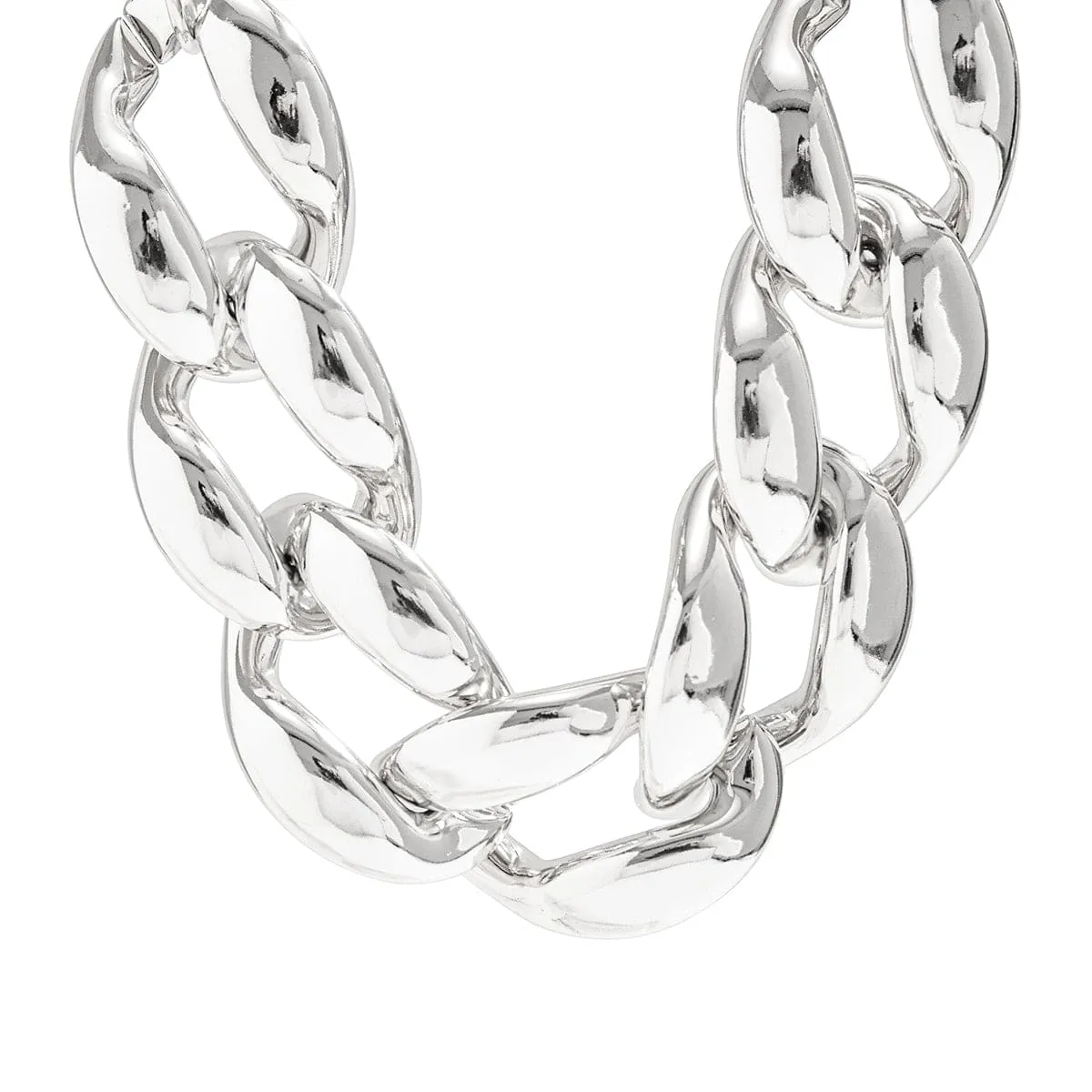 Newly Gold Silver Plated Chunky Curb Chain Choker Necklace