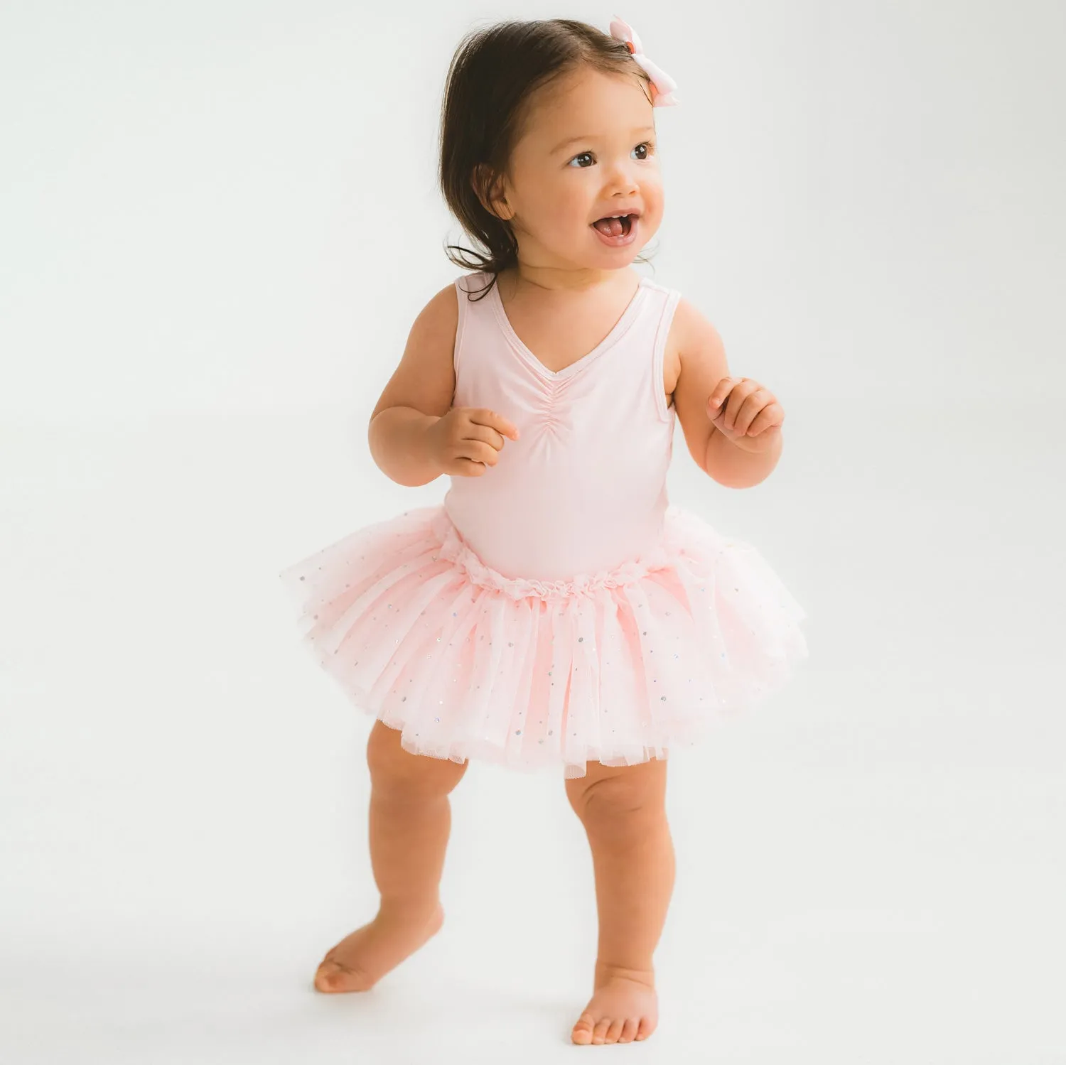 Nina: Baby Ballet Sequin Tutu Dress with Bow in Pink