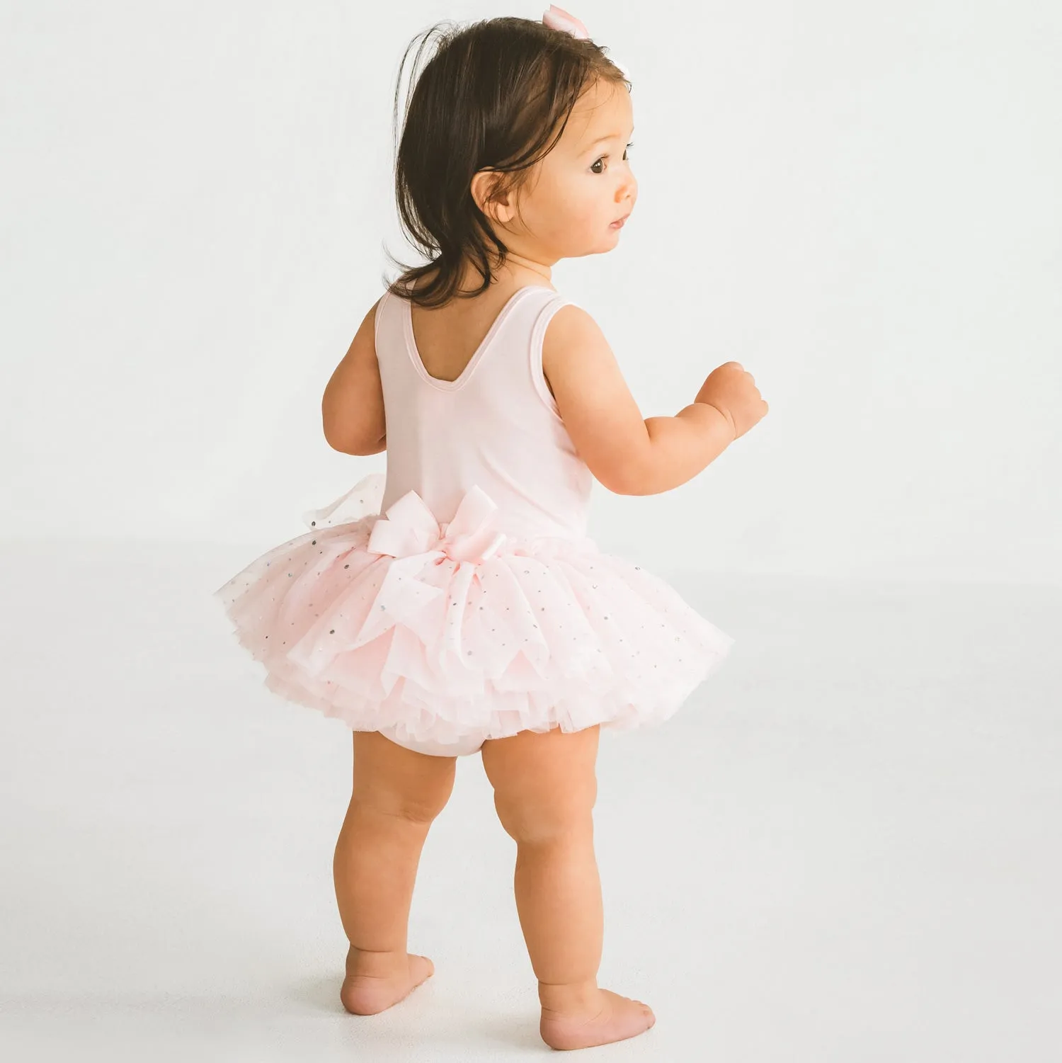 Nina: Baby Ballet Sequin Tutu Dress with Bow in Pink