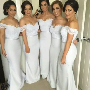 Off Shoulder Sweet Heart Sexy Mermaid Long Pretty Cheap Wedding Guest Bridesmaid Dresses, TYP0143