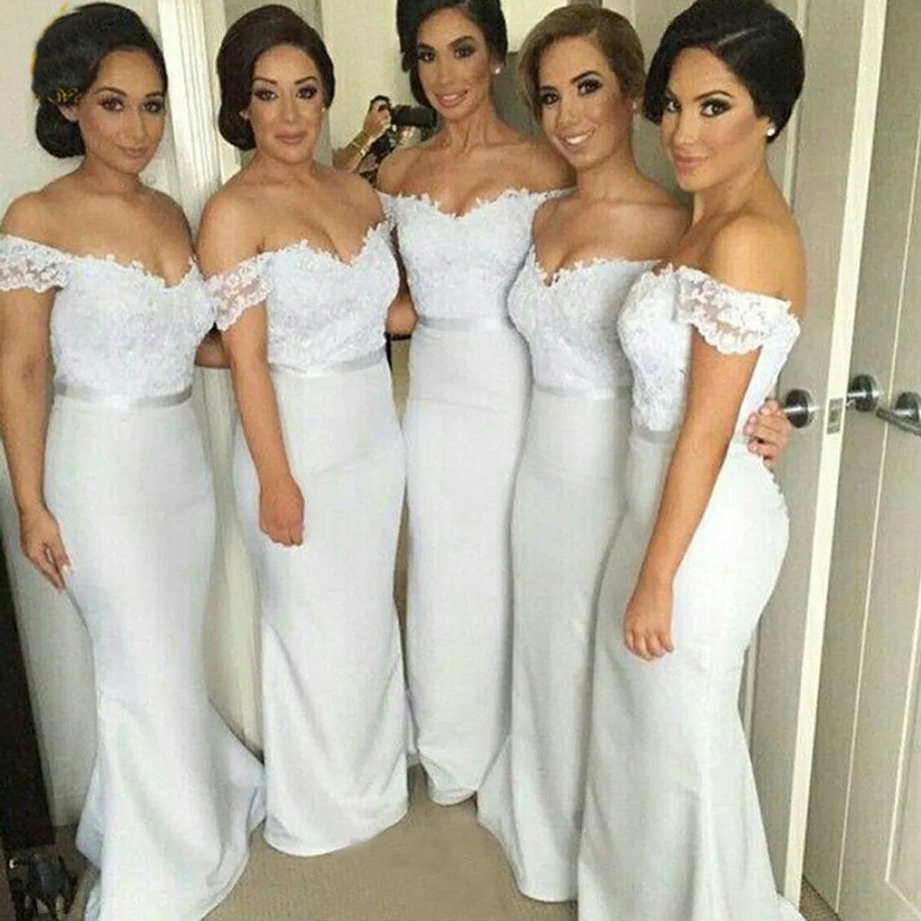 Off Shoulder Sweet Heart Sexy Mermaid Long Pretty Cheap Wedding Guest Bridesmaid Dresses, TYP0143