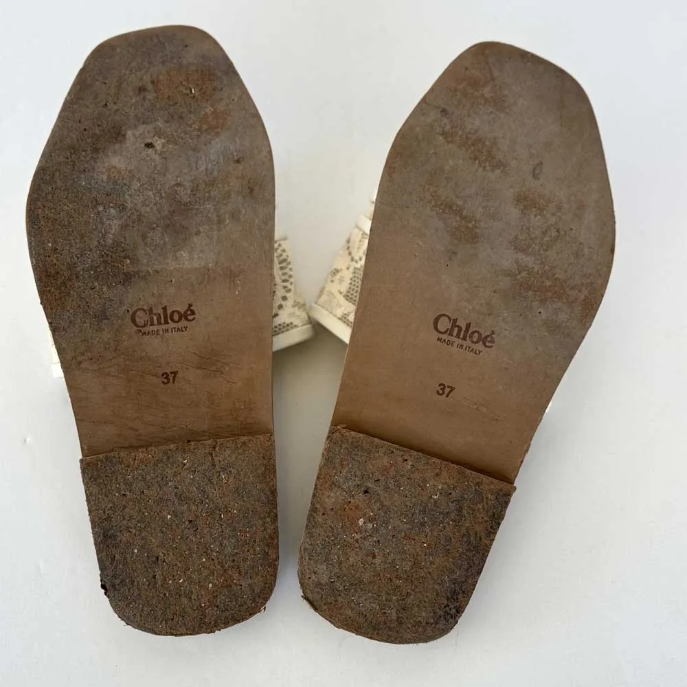 Off White Lace Woody Sandals