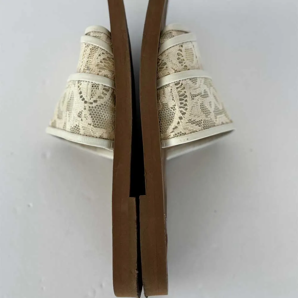 Off White Lace Woody Sandals