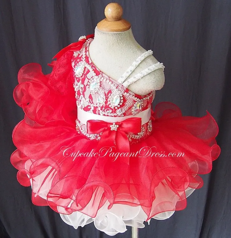 One Shoulder Infant/toddler/kids/baby/children Girl's Pageant Dress