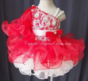 One Shoulder Infant/toddler/kids/baby/children Girl's Pageant Dress