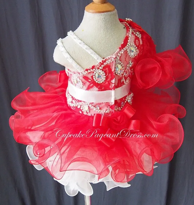 One Shoulder Infant/toddler/kids/baby/children Girl's Pageant Dress