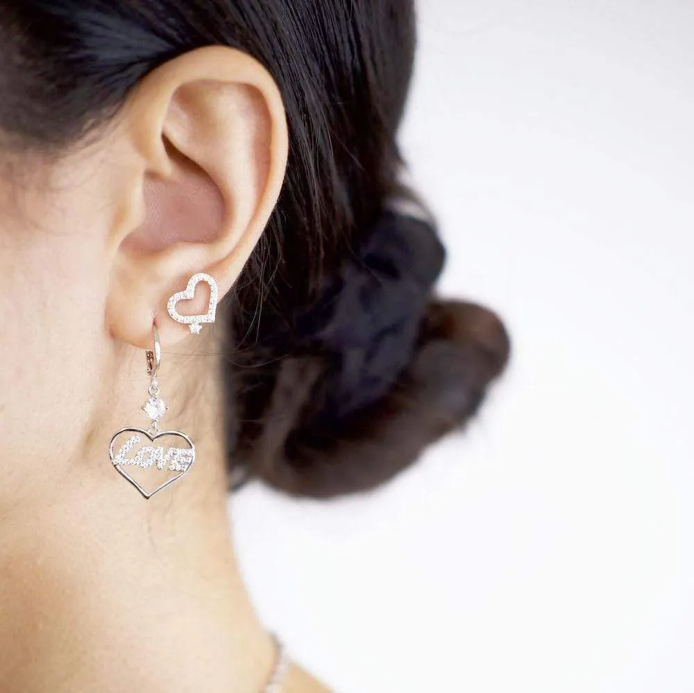 Open Heart CZ Studs Earring
