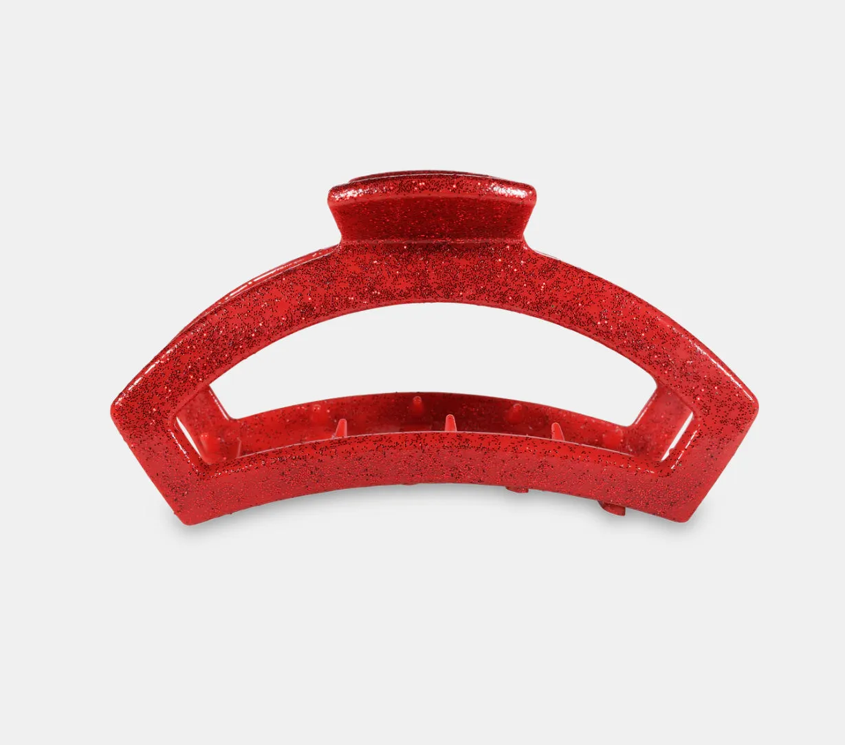 Open Red Glitter Medium Clip