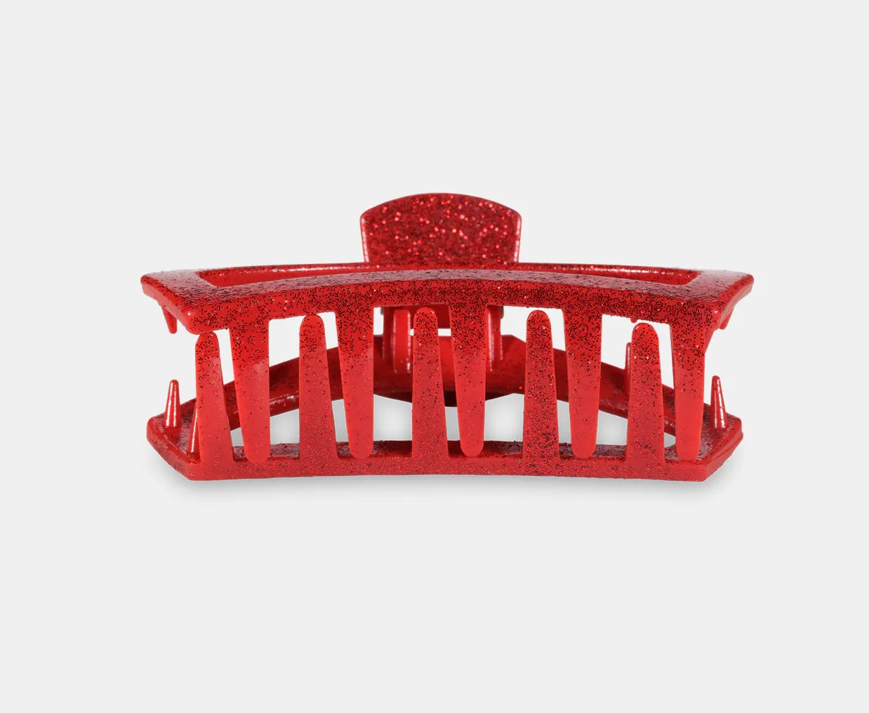 Open Red Glitter Medium Clip