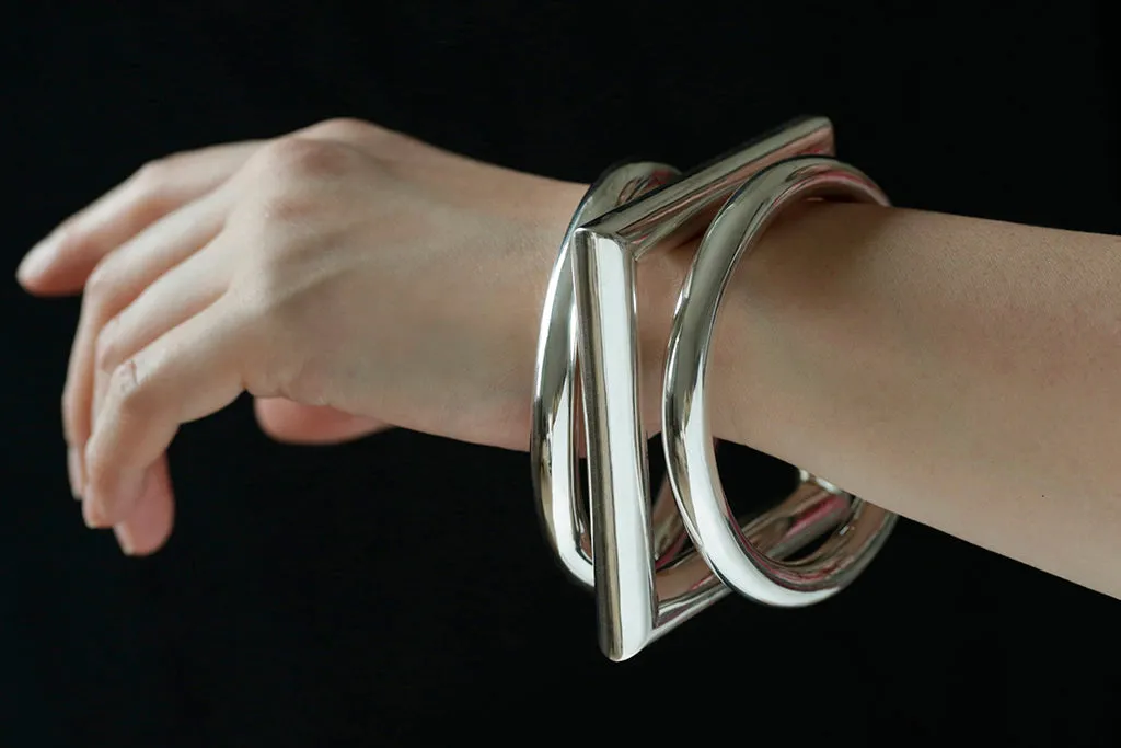 Pair of Sterling Silver Circle Bangles