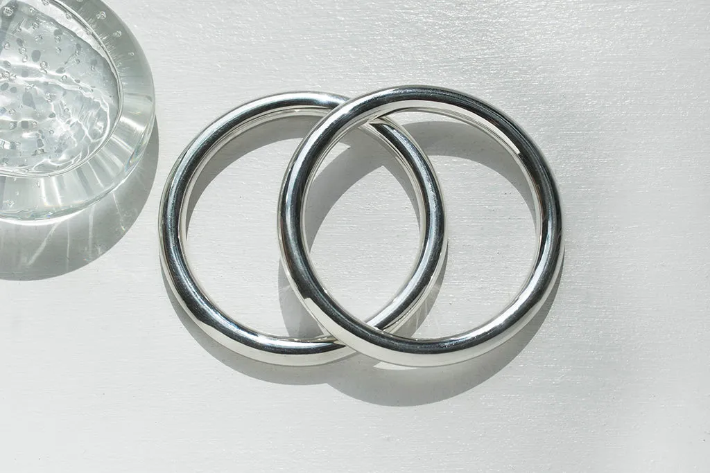 Pair of Sterling Silver Circle Bangles