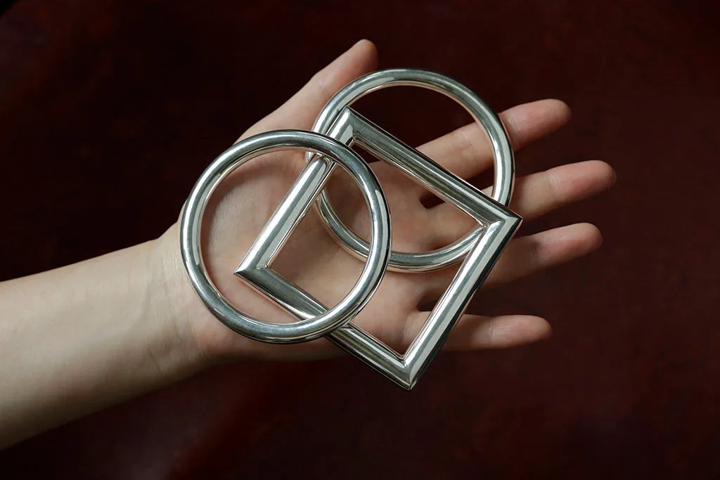 Pair of Sterling Silver Circle Bangles