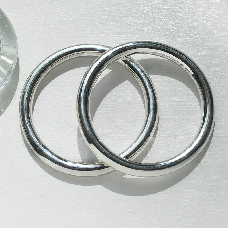 Pair of Sterling Silver Circle Bangles