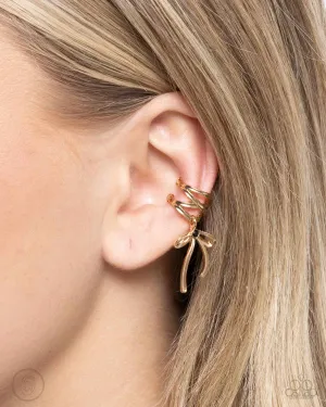 Paparazzi Ballet Lacing - Gold Earrings (Ear Cuff)