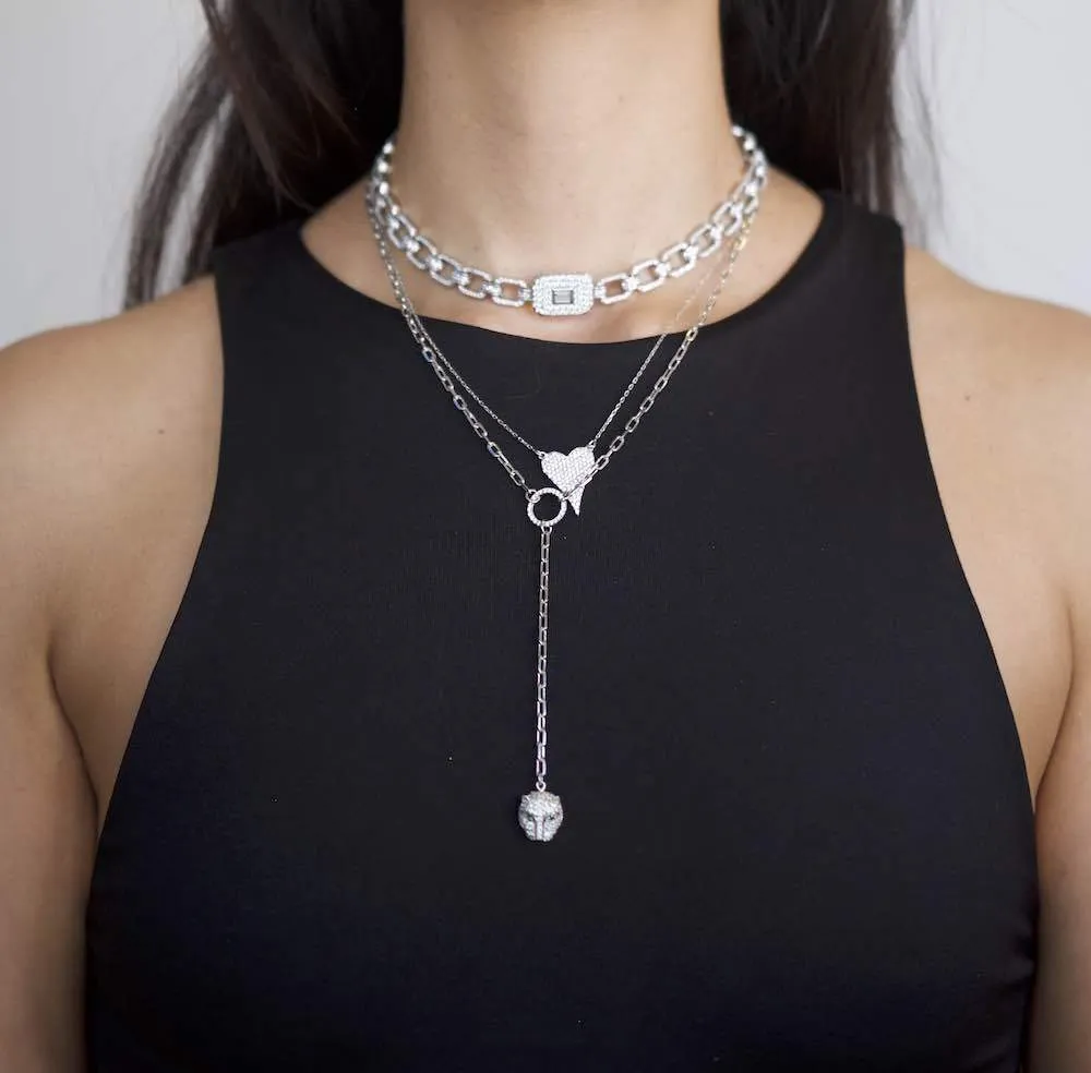Pave Heart Pendant Necklace