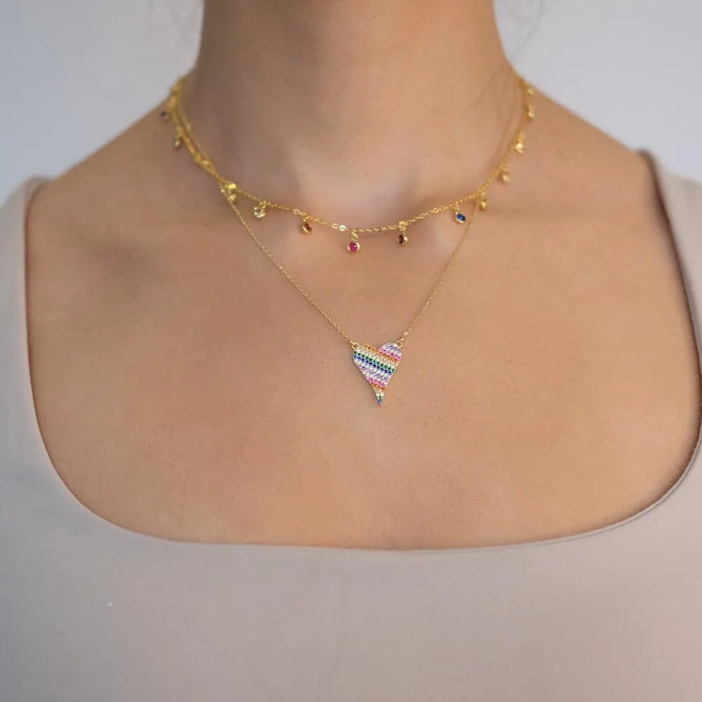 Pave Heart Pendant Necklace