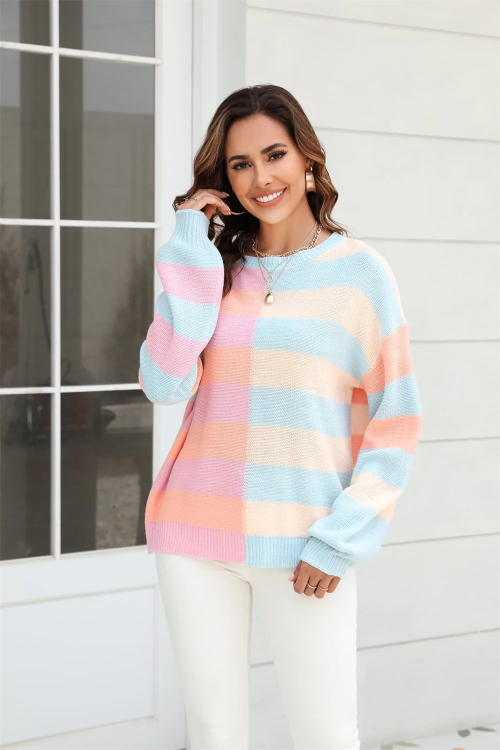 Peace of Mind Sweater- 2 Colors (Blush, Khaki)