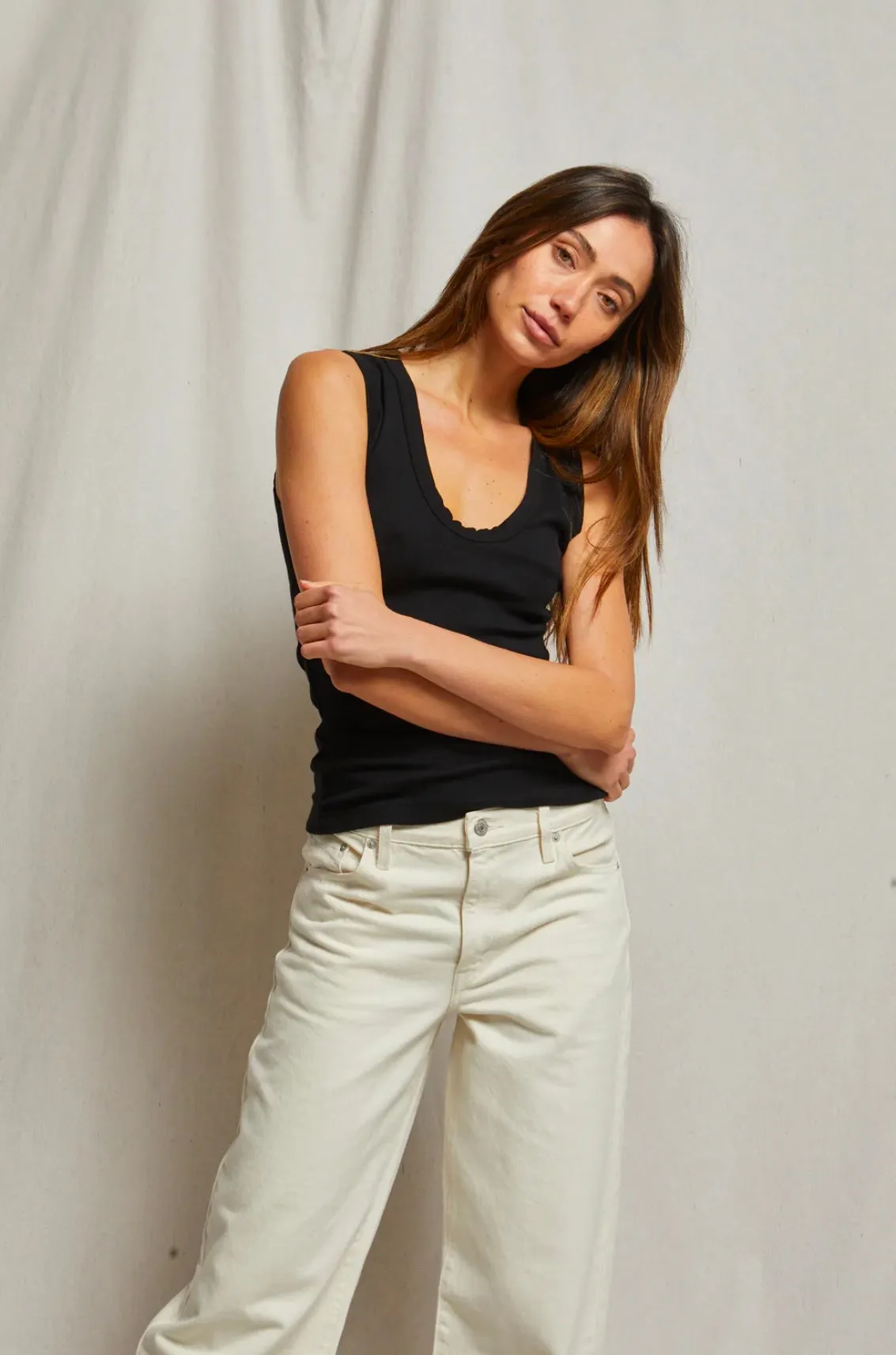 Perfect White Tee - Luxe Ribbed Tank - True Black