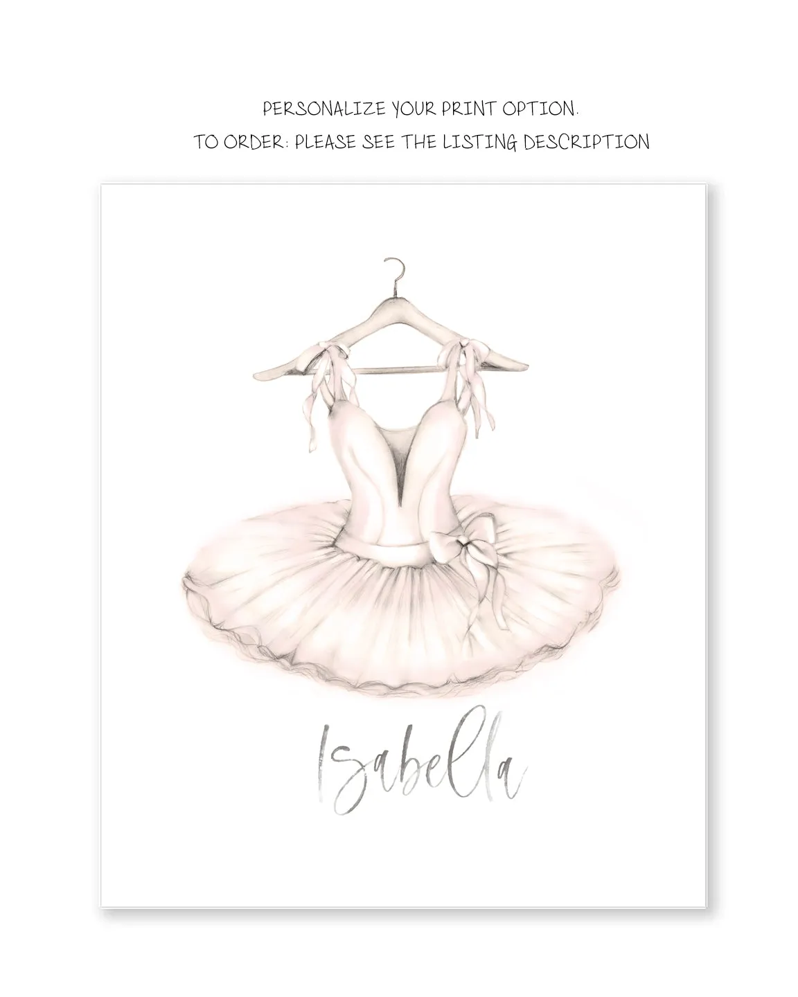 Personalized Ballet Tutu Art Print