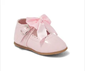 Pink Bow Hard Sole Shoes