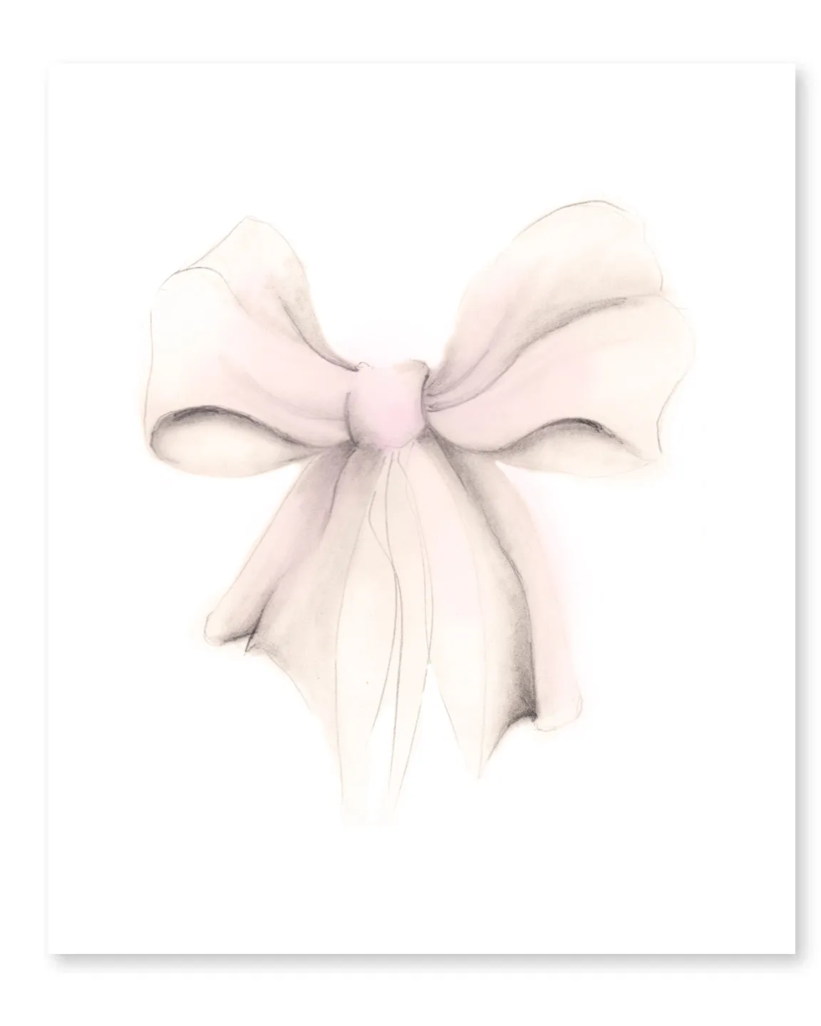 Pink Bow Nursery Print - Sweet Blush