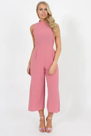 Pink High Neck Jumpsuit - Carla