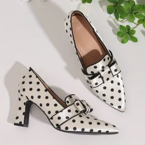 Polka Dot Bowknot High Heel Pumps