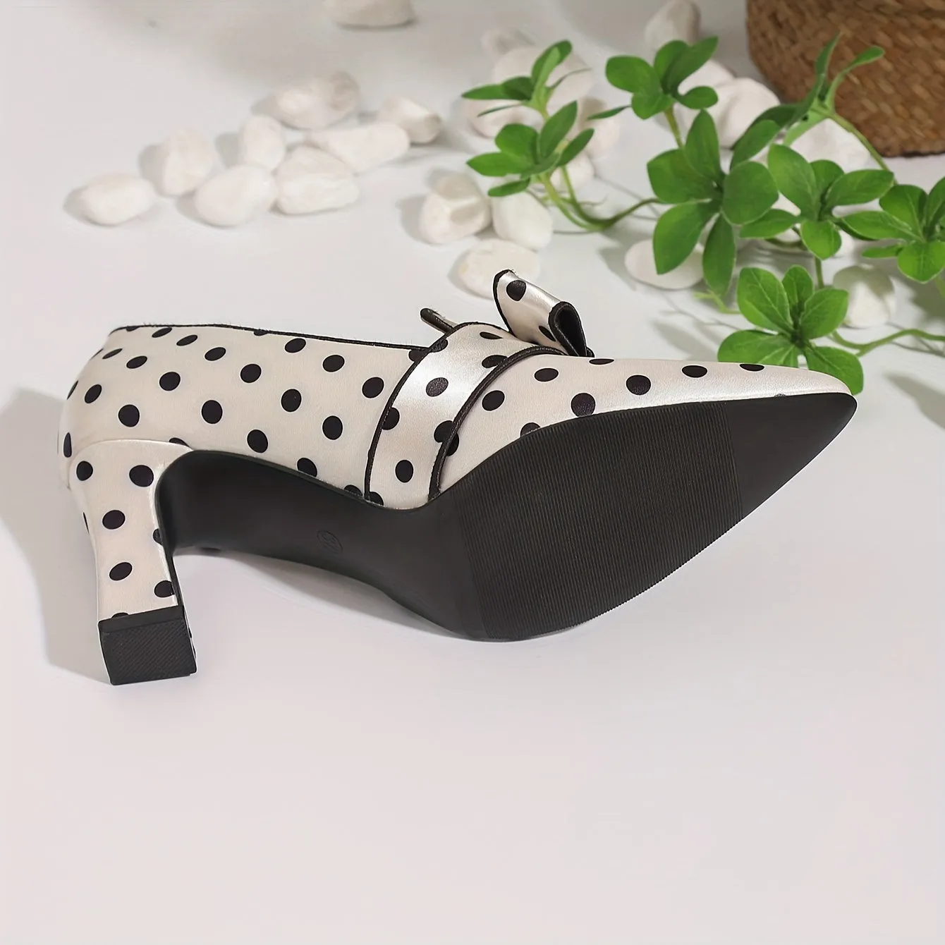 Polka Dot Bowknot High Heel Pumps