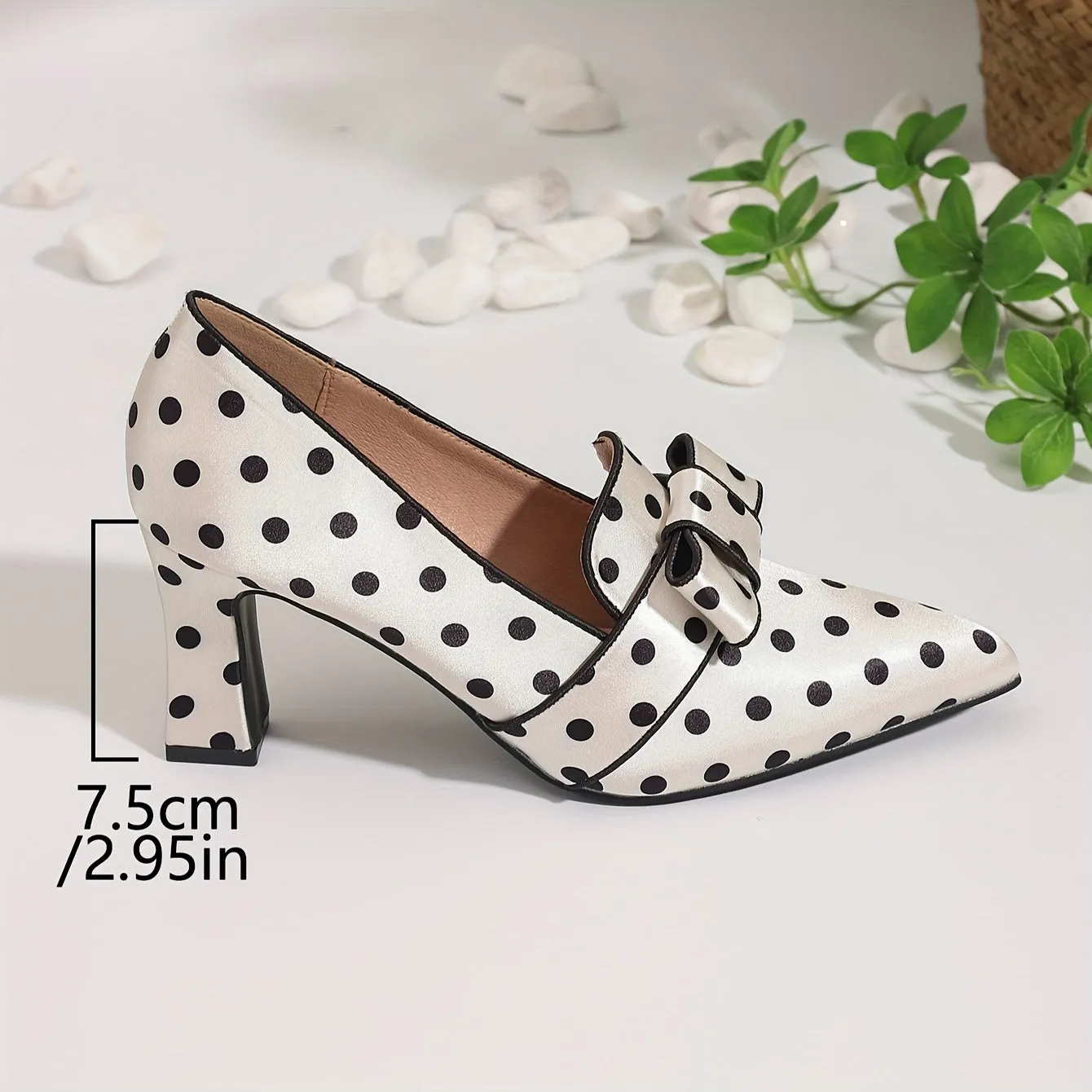Polka Dot Bowknot High Heel Pumps