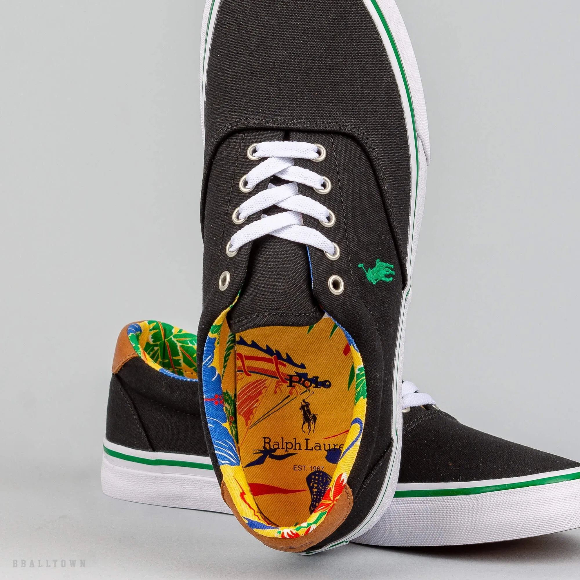 Polo Ralph Lauren THORTON SNEAKERS Black/English Green Pp