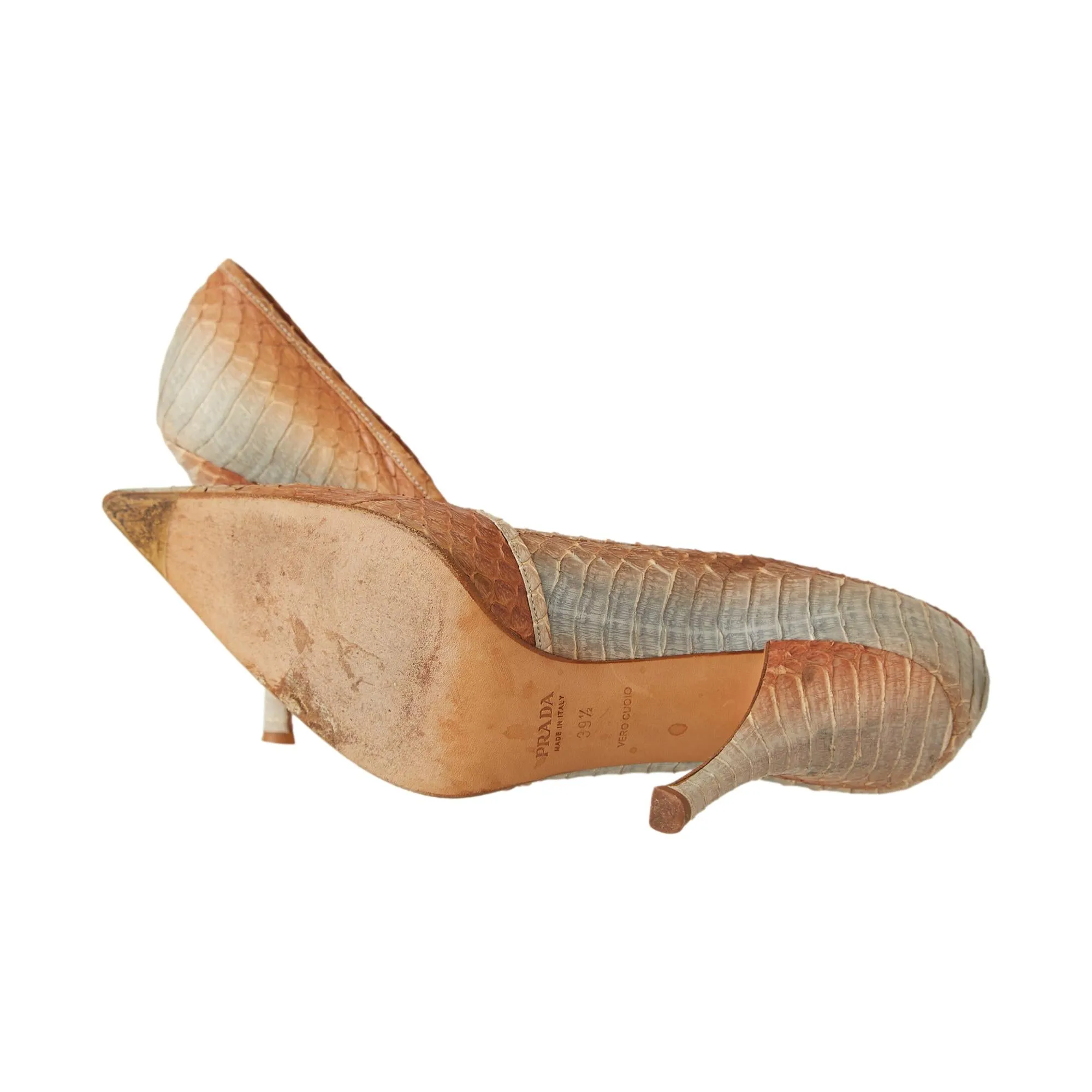 Prada Snakeskin Bow Heels